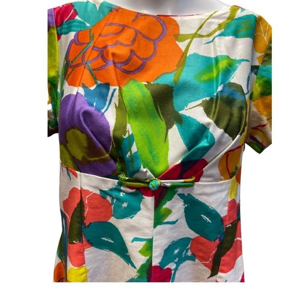 VINTAGE 60/70s Alice Polynesian Fashion Floral Knee Length Sheath Dress. - Picture 5 of 10